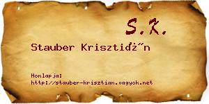 Stauber Krisztián névjegykártya